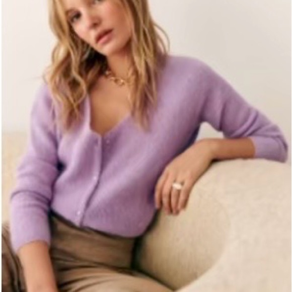 Sezane Sweaters - Sezane Barry Cardigan Lilac - Size XXS